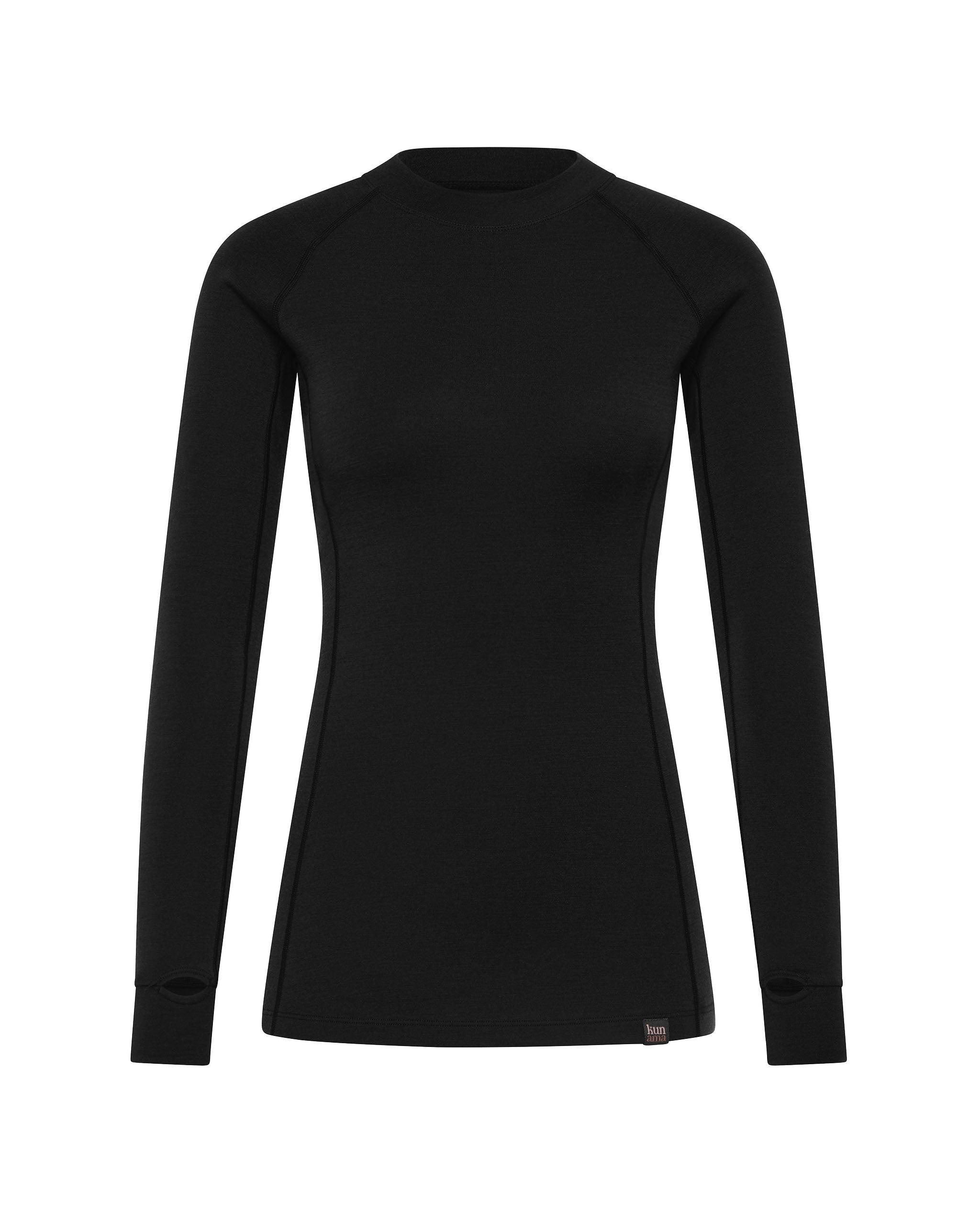 Snow Gum Merino Long Sleeve Jet Black