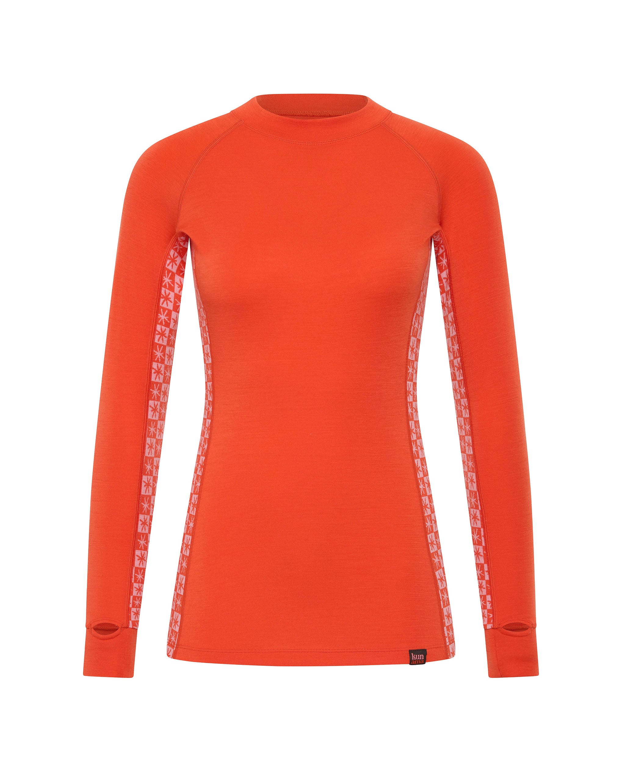 Snow Gum Merino Long Sleeve Mandarin Red