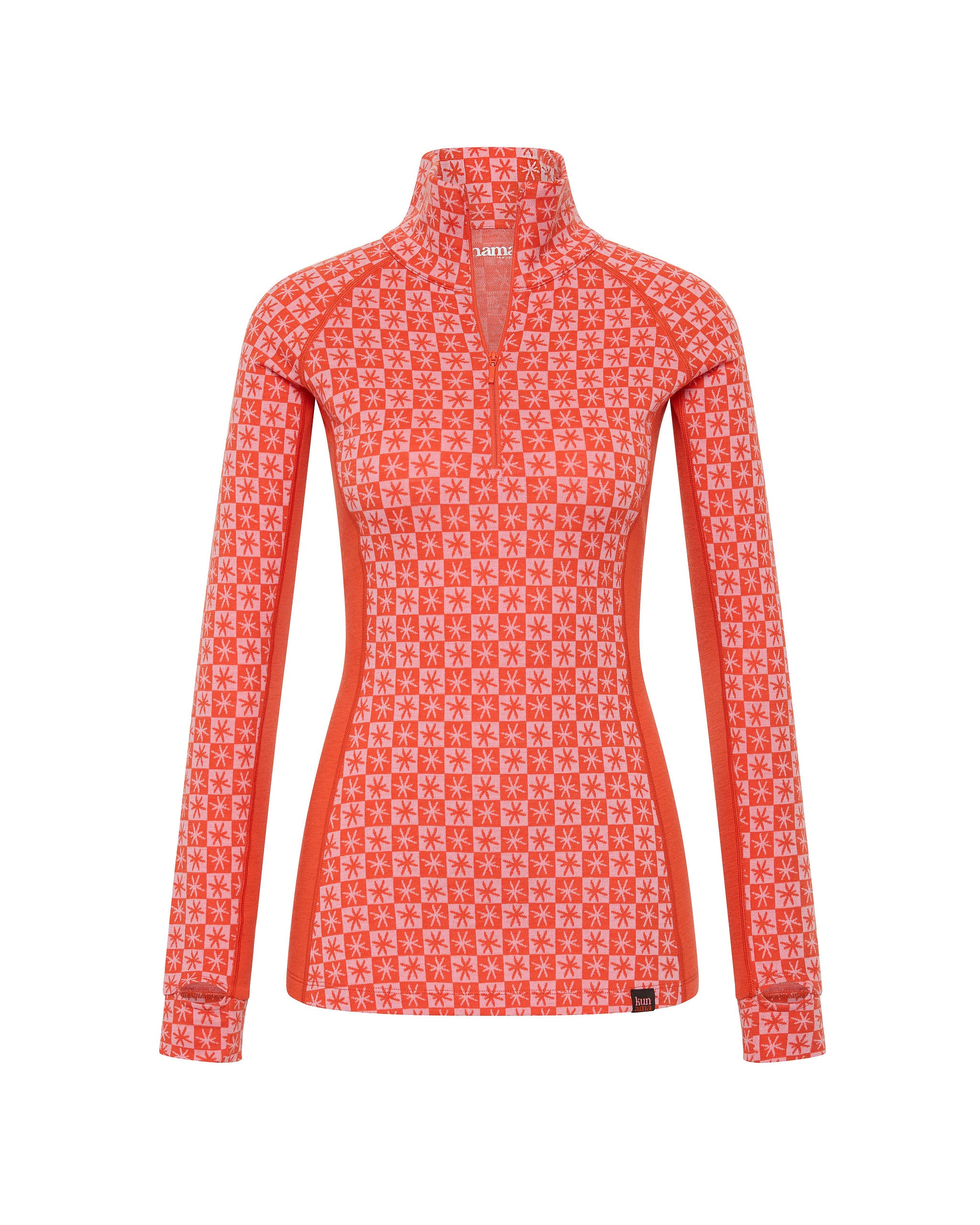 Kosci Merino Half Zip Mandarin Red