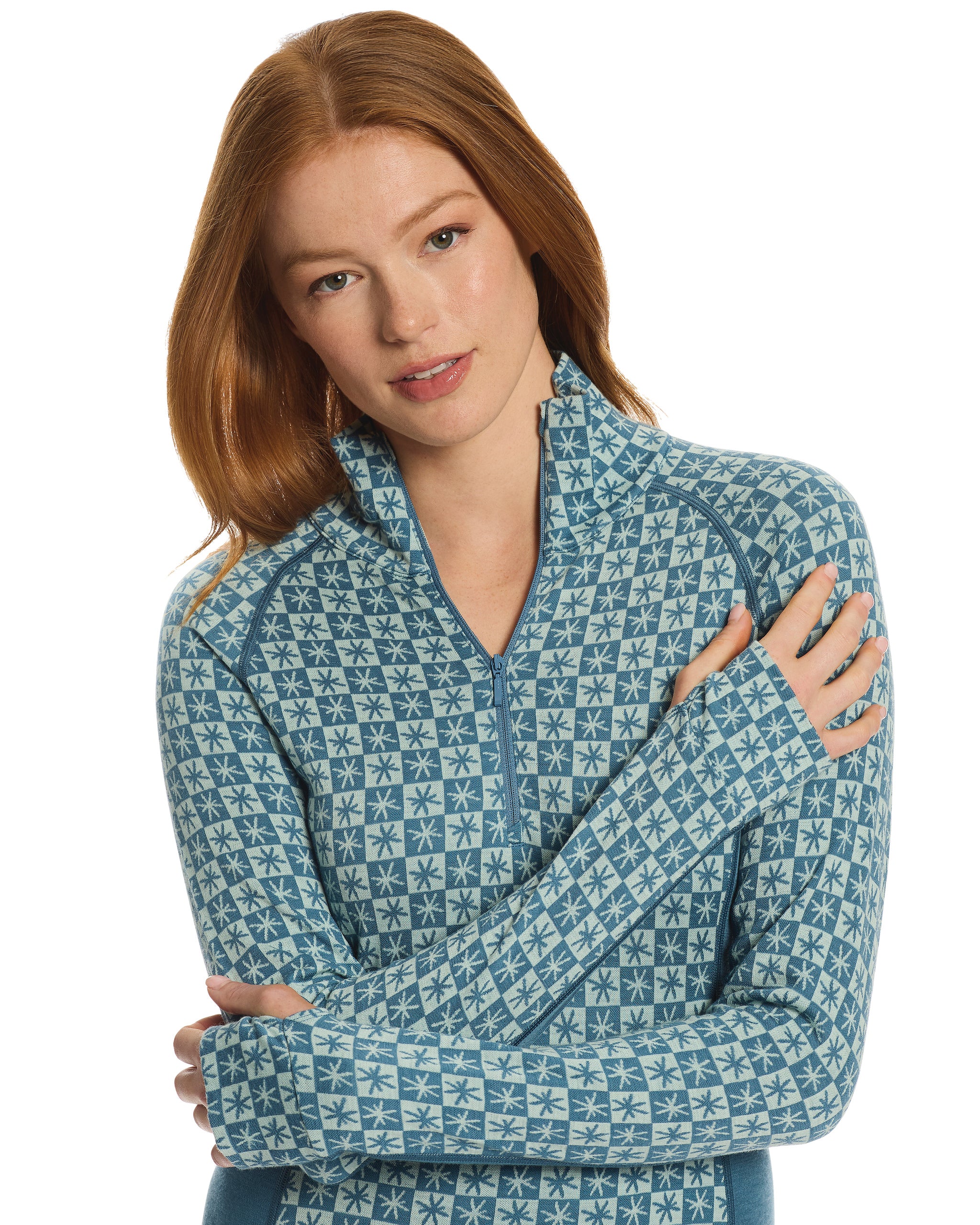 Women's Merino Wool Half Zip Thermal - Kosci Mock Neck | Kunama