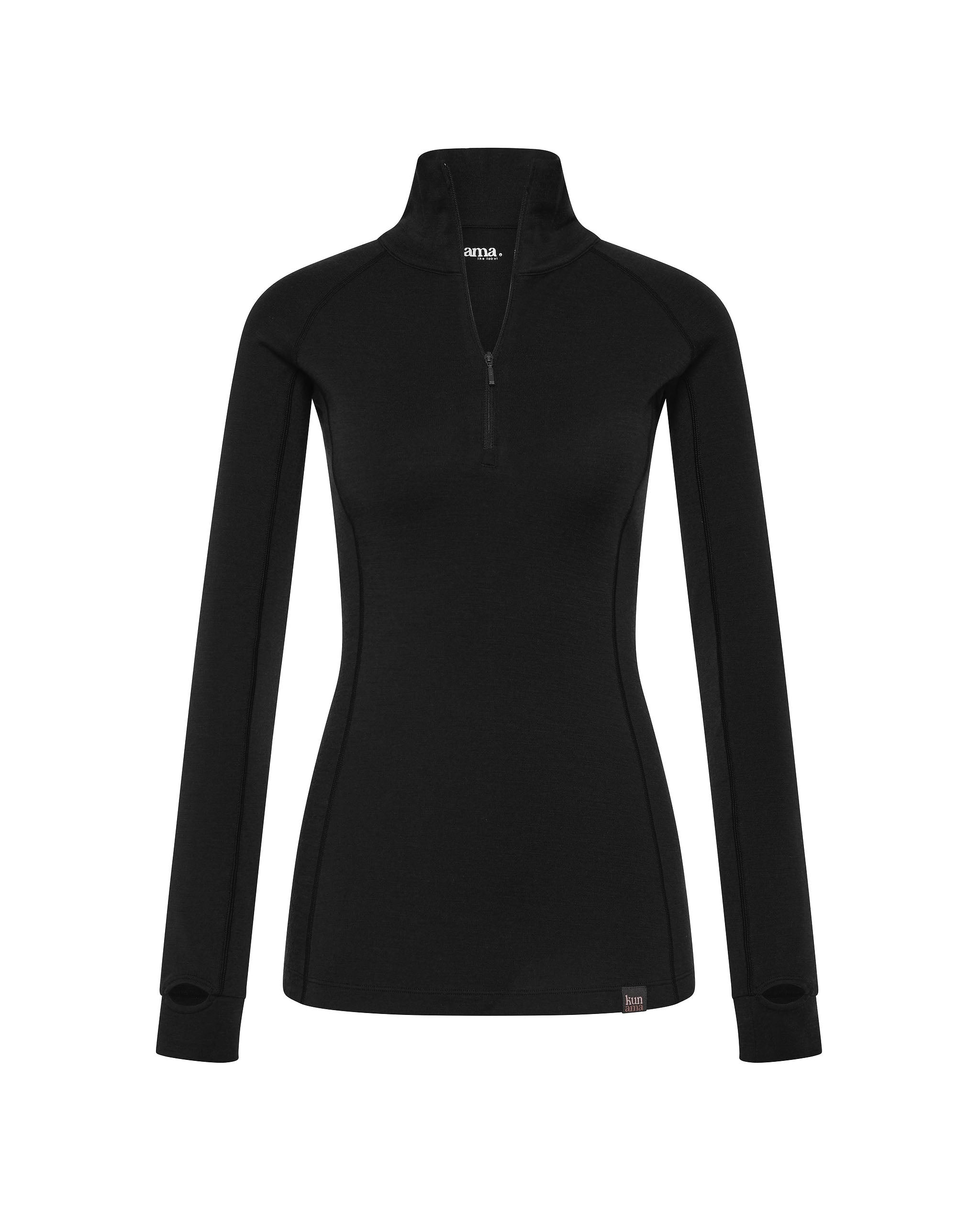 Kosci Merino Half Zip Jet Black