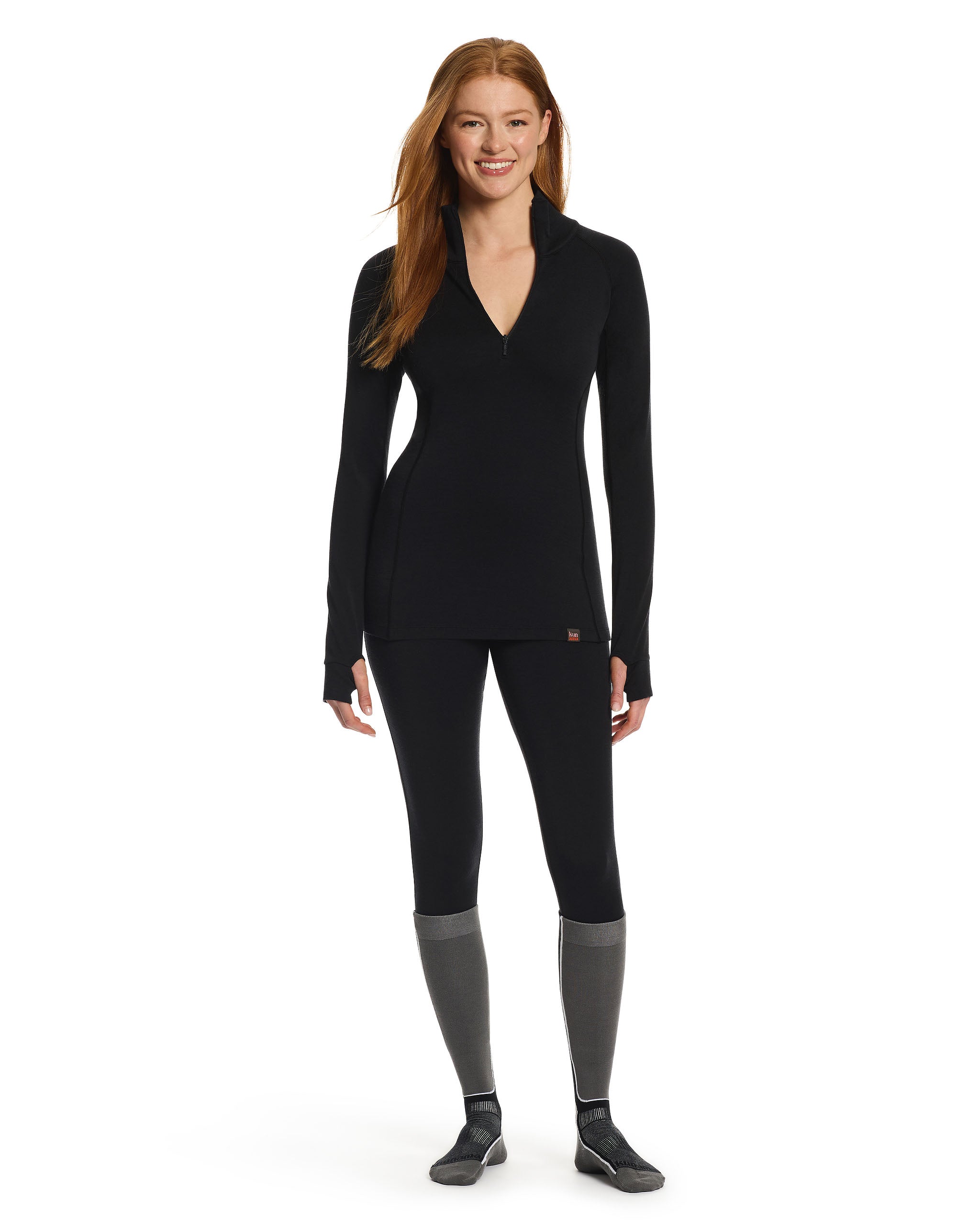 Kosci Merino Half Zip Jet Black